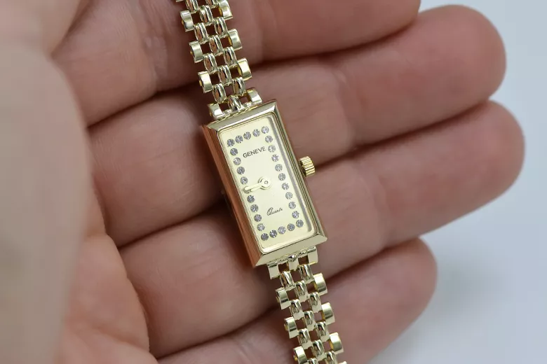 14k żółte złoto Damski Zegarek Geneve lw056y