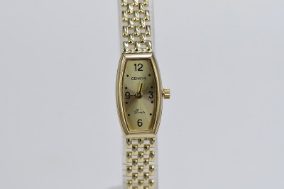 Elegant 14K Yellow Gold Lady Geneve Watch lw064y