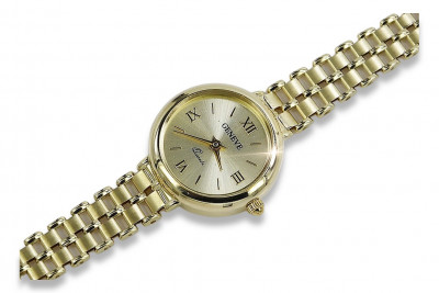 Reloj de Dama Geneve de Oro Amarillo Italiano de 14 quilates lw028y