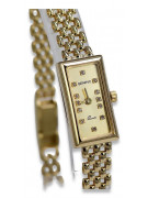 Włoskie żółte złoto 14k Lady Geneve zegarek lw063y