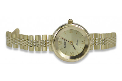 Reloj de dama Geneve de oro amarillo italiano de 14k lw068y