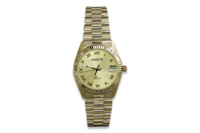 Nowa kolekcja 14k żółte złoto Lady Geneve zegarek lw073y