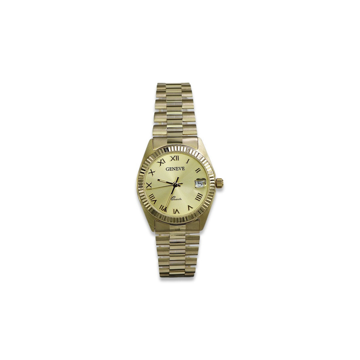 Nowa kolekcja 14k żółte złoto Lady Geneve zegarek lw073y