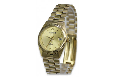 Italian 14K Yellow Gold Lady Geneve Watch lw073y