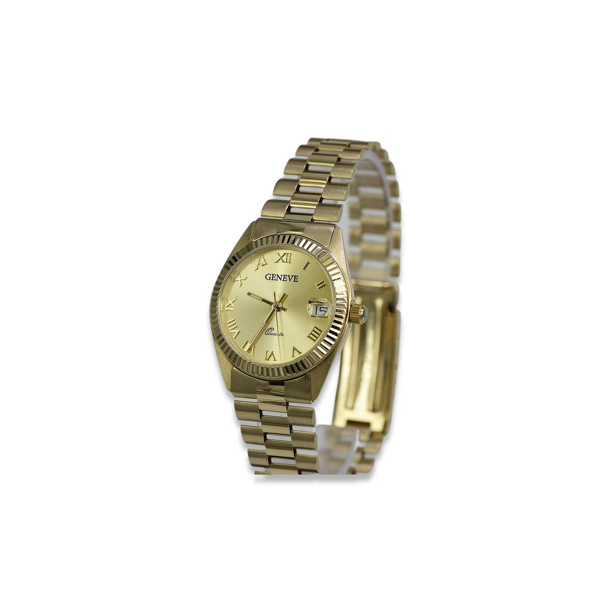 Nowa kolekcja 14k żółte złoto Lady Geneve zegarek lw073y