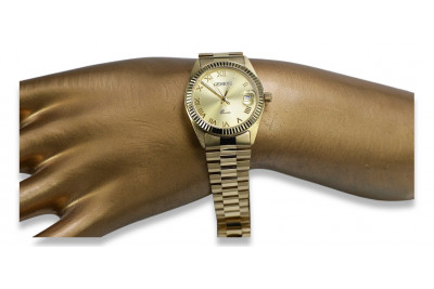 Nowa kolekcja 14k żółte złoto Lady Geneve zegarek lw073y