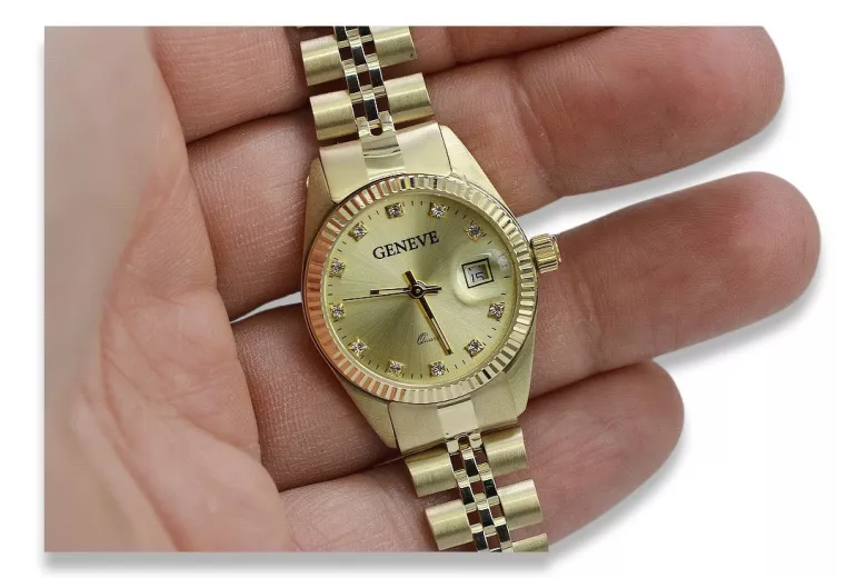 Geneve 14k gold online ladies watch