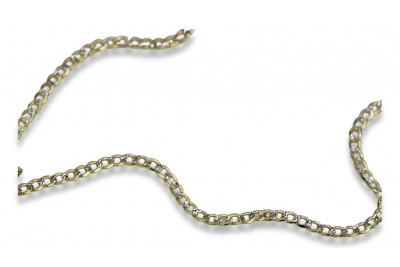 Chaîne Gourmette Cuban Link en Or Jaune Blanc 14K, 1,50mm cc001yw