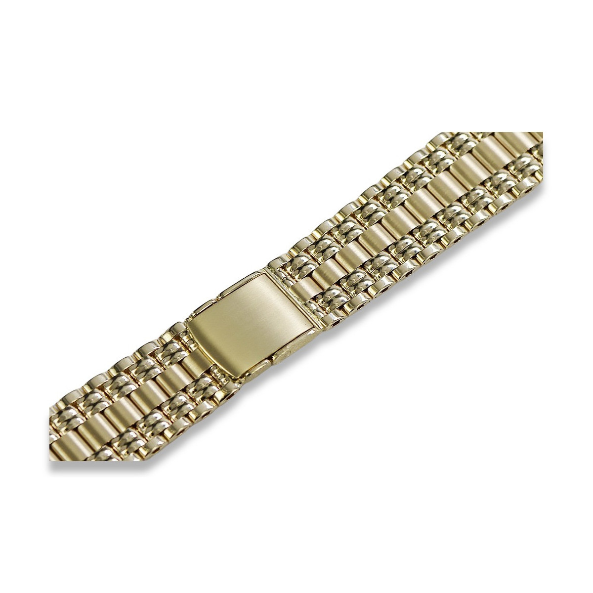 Pulsera de reloj de hombre de oro amarillo italiano de 14k mbw012y