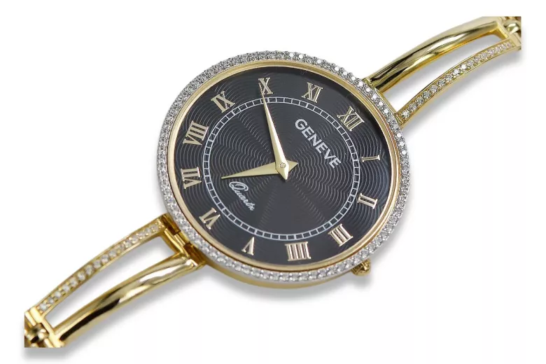 14k żółte złoto Lady Watch Geneve lw053y