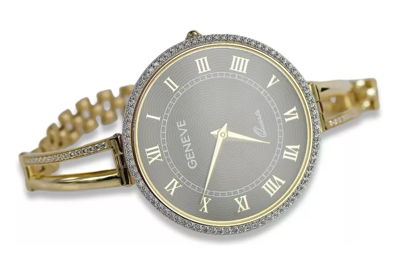 Italian 14K Yellow Gold Lady Watch Geneve lw053y