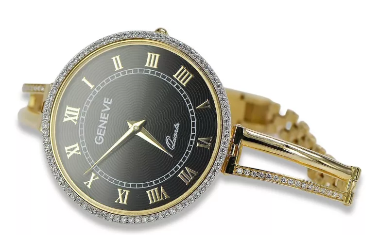 Italian 14K Yellow Gold Lady Watch Geneve lw053y