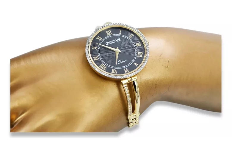 Italian 14K Yellow Gold Lady Watch Geneve lw053y