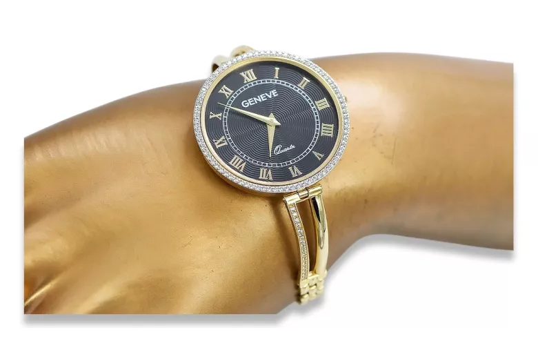 Italian 14K Yellow Gold Lady Watch Geneve lw053y