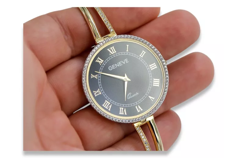 14k żółte złoto Lady Watch Geneve lw053y