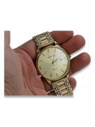 Włoski Złoty 14k Męski Zegarek Geneve mw017y&mbw012y