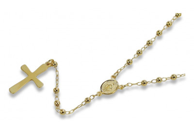 Italienisches Gelbgold 14 Karat 585 Rosenkranzkette rcc004y