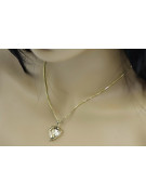 Göttliche Mutter 14k Gold Medaillon & Kette pm017yM&cc078y