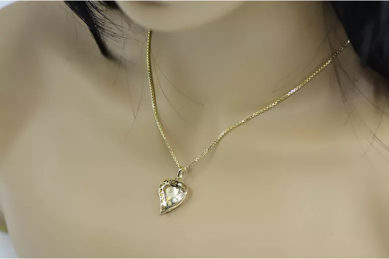 Матерь Божия Золотой Медальон 14k с Цепочкой pm017yM&cc078y