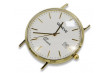 Italian Yellow 14K Gold Men's Watch Geneve with White Dial and Gold Dia mw006y