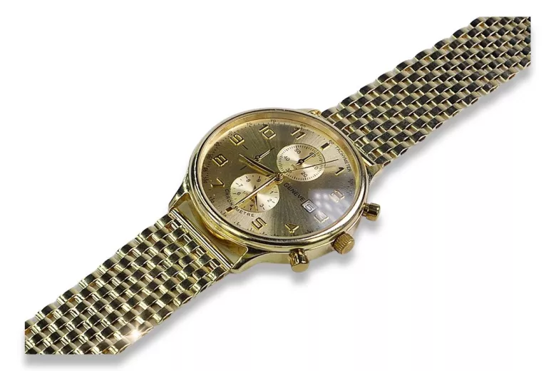 Złoty zegarek męski Geneve 14k Gold Yellow mw005y&mbw008y