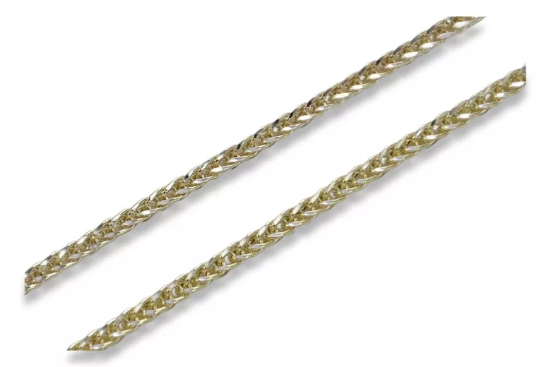 Italian Gold Spiga Chain, 14K Yellow White, Various Lengths cc035yw