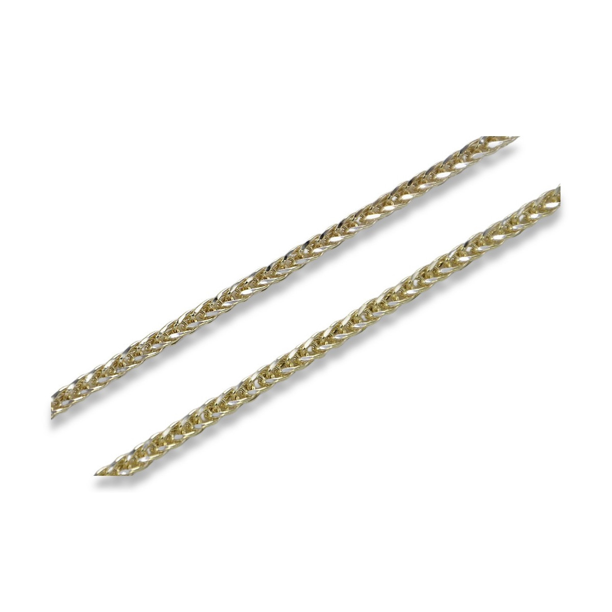 Chaîne en Or Jaune et Blanc 14K, Spiga, 1,25 mm cc035yw