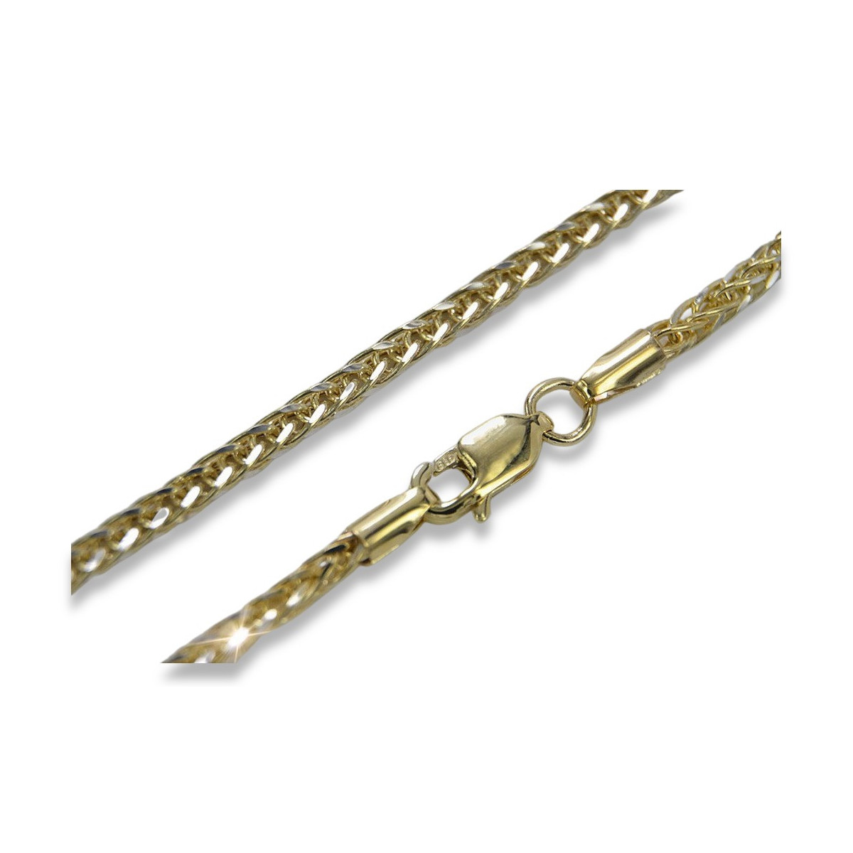 Chaîne en Or Jaune et Blanc 14K, Spiga, 1,25 mm cc035yw