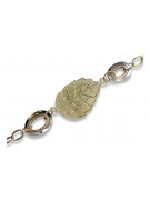 Bracelet Fantaisie en Or Jaune et Blanc Italien 14K, 19 c. cfb001yw