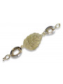 Bracelet Fantaisie en Or Jaune et Blanc Italien 14K, 19 c. cfb001yw