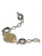 Pulsera Fantasía de Oro Blanco y Amarillo Italiano de 14k cfb001yw