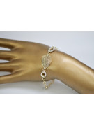 Pulsera Fantasía de Oro Blanco y Amarillo Italiano de 14k cfb001yw