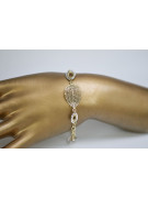 14K Gelb- & Weißgold Fantasie Armband, 19c. cfb001yw