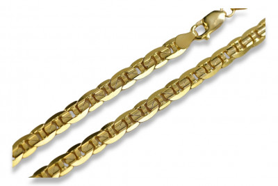 Italian Yellow 14K Gold Guccistyle Chain - Sleek and Stylish Gold Necklace cc015y