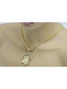 14k 585 Gold Jesus Anhänger & Ankerkette - Exquisiter Schmuck pj008yL&cc003y