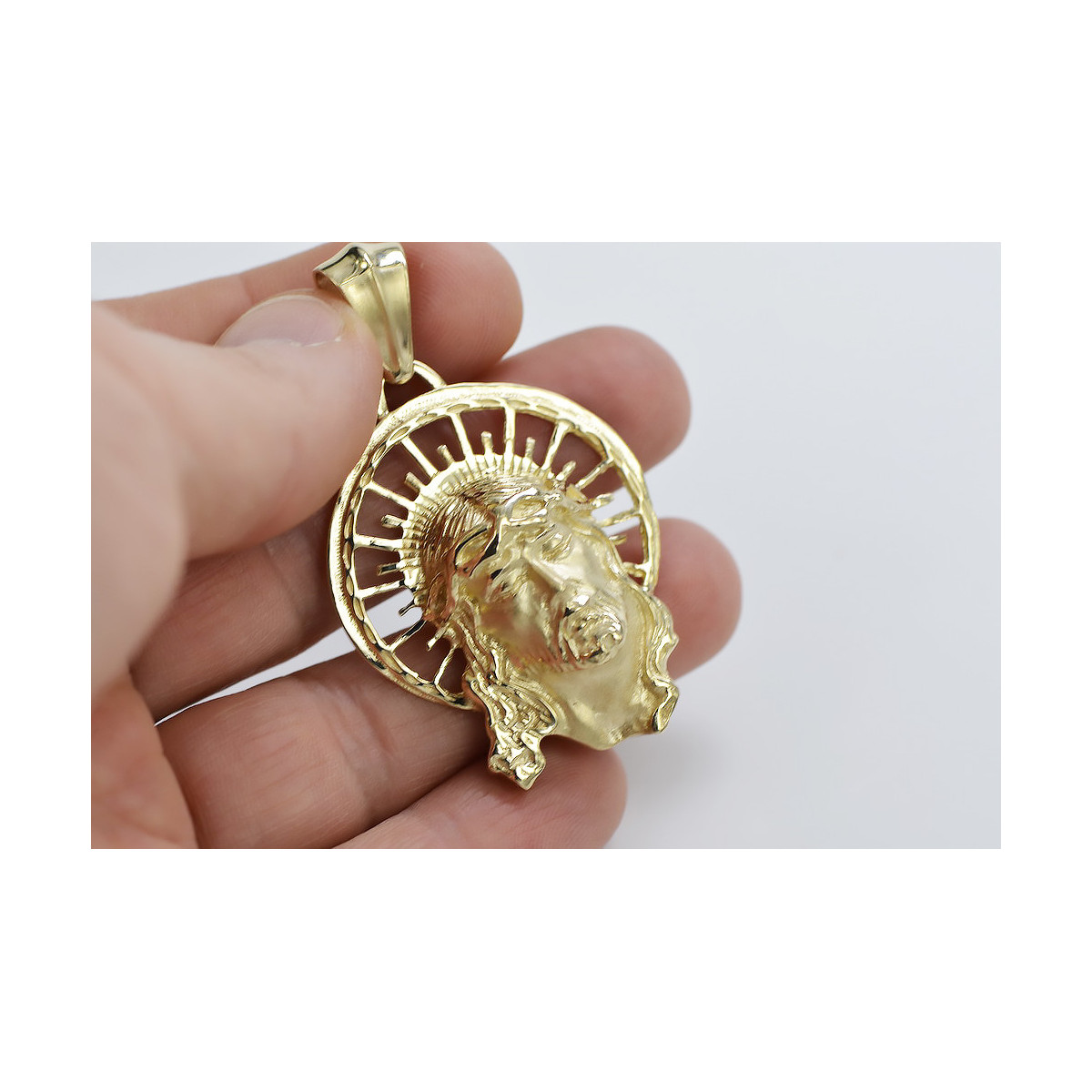 Pendentif Jésus en or 14k avec chaîne ancre pj008yL&cc003y