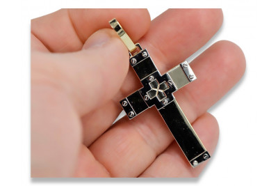 Златен католически кръст ★ russiangold.com ★ злато 585 333 Ниска цена