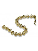 Bracelet en or jaune italien 14 carats avec ancre diamantée cb003y