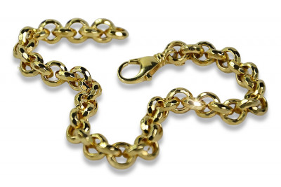 Pulsera de Ancla de Oro Amarillo de 14K con Corte de Diamante cb003y