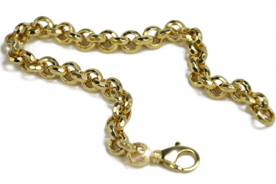 Pulsera de Ancla de Oro Amarillo de 14K con Corte de Diamante cb003y