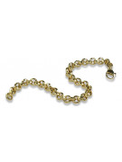 Pulsera de Ancla de Oro Amarillo de 14K con Corte de Diamante cb003y