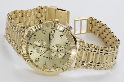 Reloj de hombre en oro amarillo 14k 585 Geneve mw007y&mbw012yo