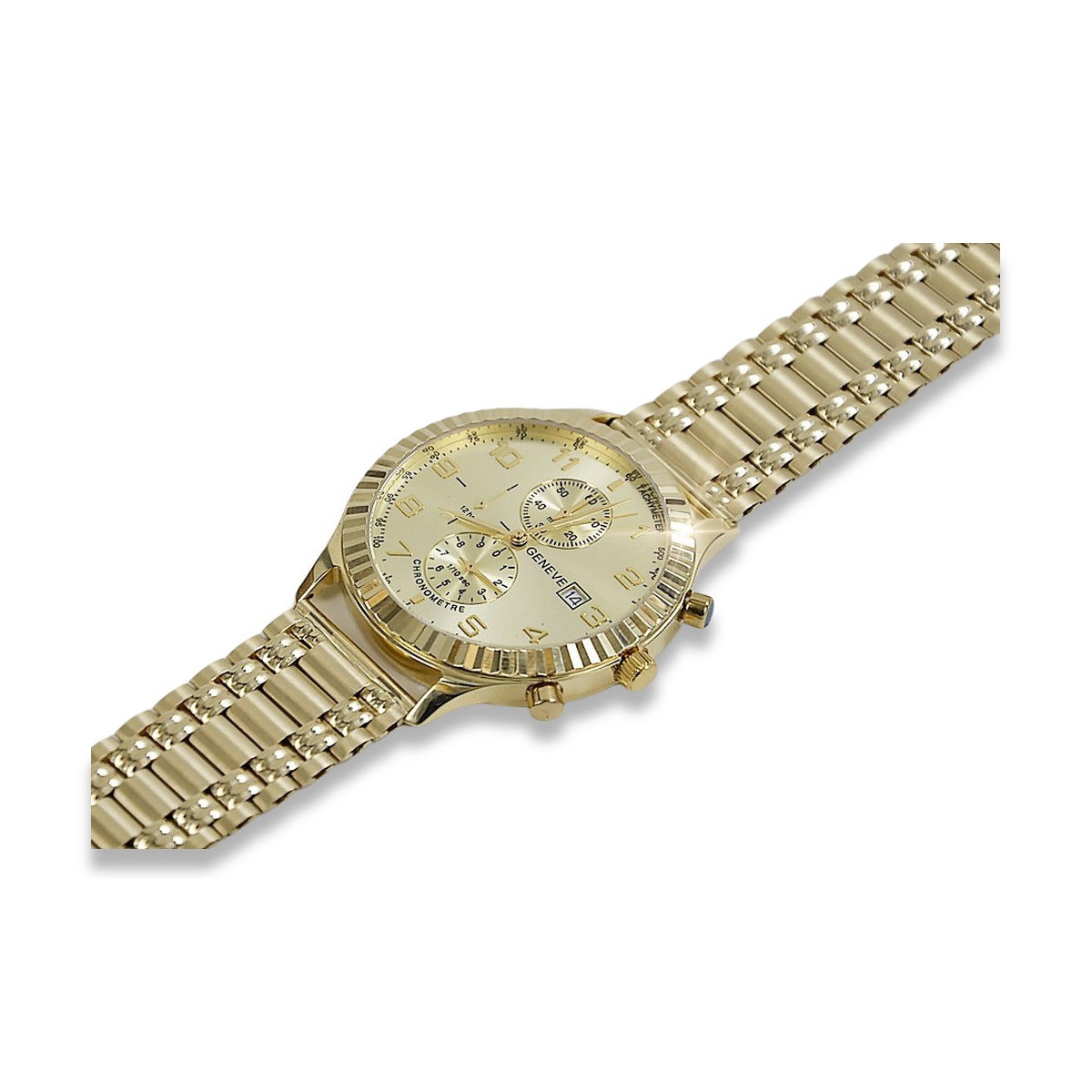 Reloj de oro para hombre Geneve ★ zlotychlopak.pl ★ Pureza de oro 585 333 Precio bajo!