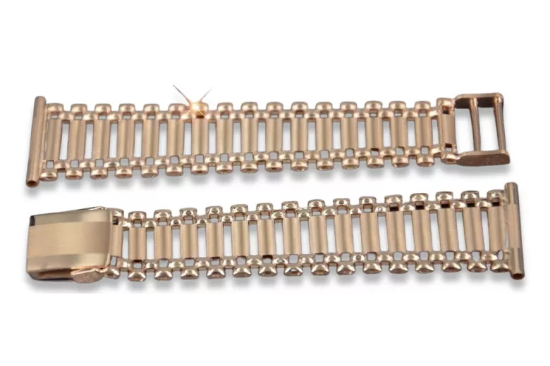 14 Karat Roségold, Einstellbare Armbanduhr mit Vintage-Rosenquarz mbw002r