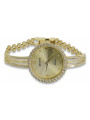 14 Karat Gelbgold Damen Armbanduhr Geneve Geschenk lw108y