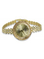 14 Karat Gelbgold, Gol. Damen Armbanduhr Geneve Lady Geschenk lw116y