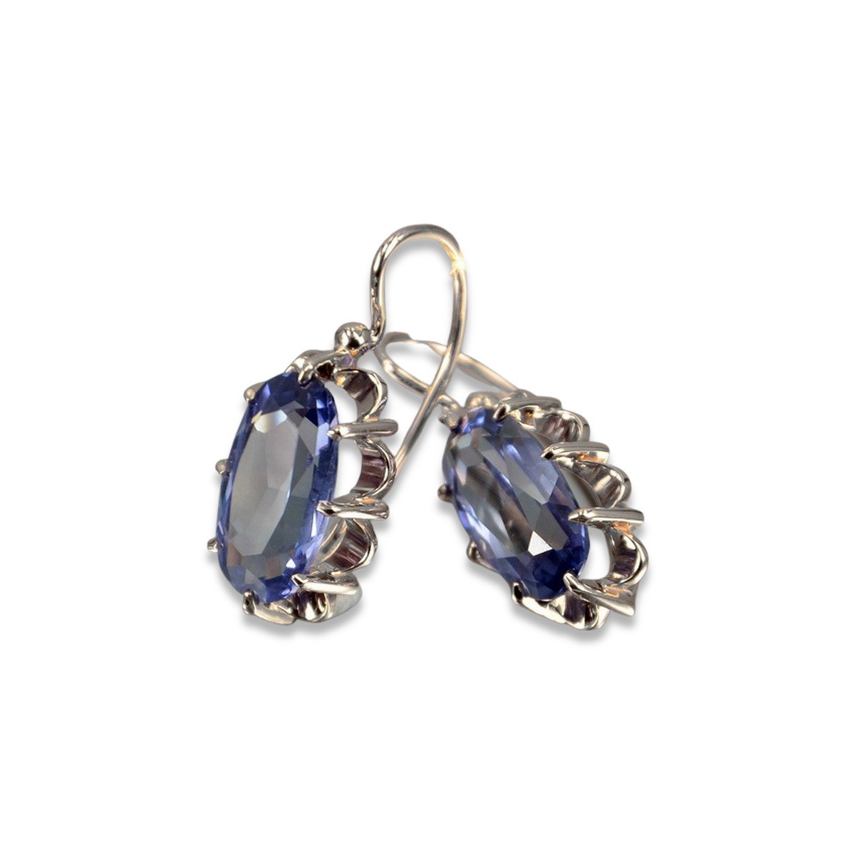 Boucles d'oreilles en argent 925, Rubis, Zircon, Améthyste, Aigue-marine, Émeraude, Topaze bleue, Saphir, Péridot jaune