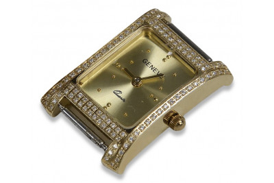 Montre dame en or jaune italien 14 carats Geneve. lw002y