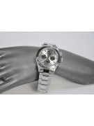 Reloj de muñeca en Geneve de oro blanco italiano de 14 quilates mw014w