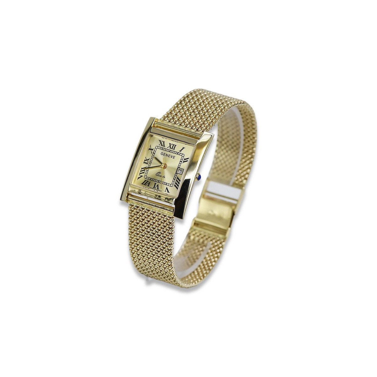 Gold men's watch Geneve ★ zlotychlopak.pl ★ Gold purity 585 333 Low Price!